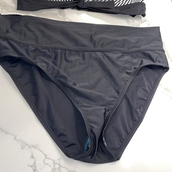 Blue Rod Beattie Bikini 2PC Black & White Inside the Lines NWT Size 12 - Picture 5 of 10